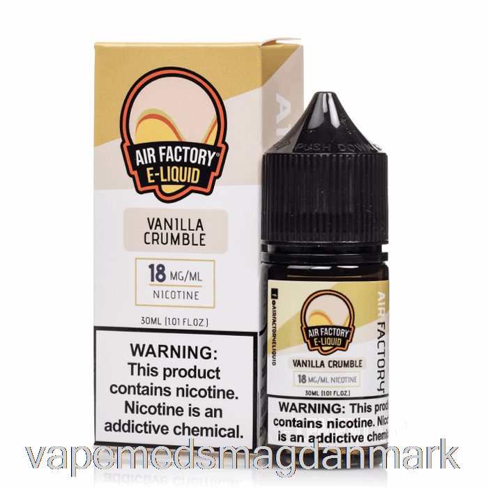 Vape Uden Nikotin Vanilje Crumble - Air Factory Salt - 30ml 18mg